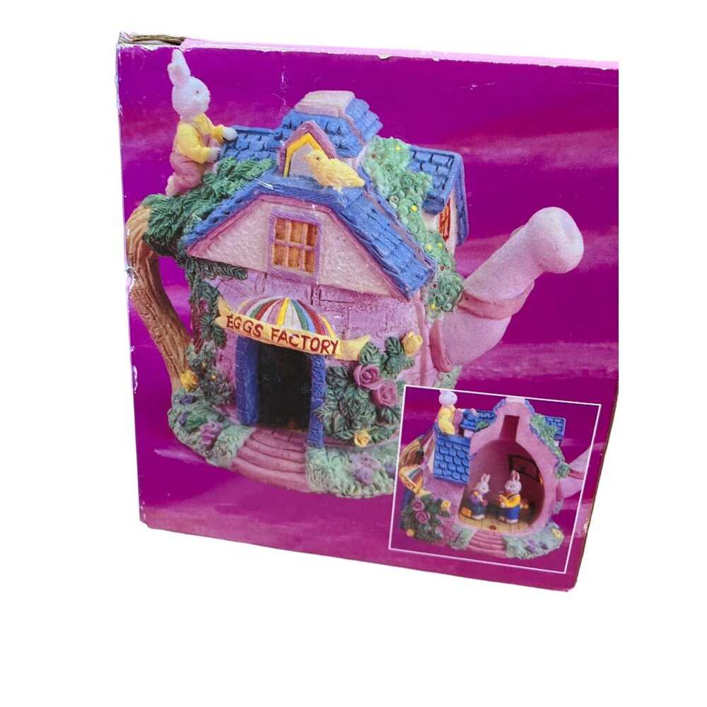 Decorative Easter Village Teapot Shaped House - Picture 13 of 14